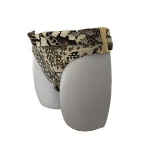 Cia Maritima Bikini Bottom Size L Snake Print Gold Hardware Fold over  Green